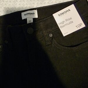 NWT Sonoma Black High Rise Bermuda Shorts